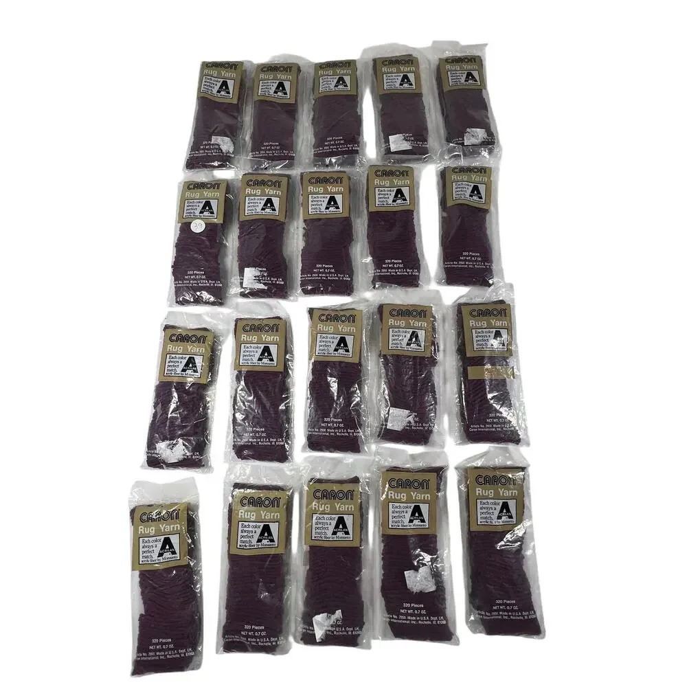 CARON Vintage Rug Yarn Lot 20 Grape 0122 Acrilan Latch Hook 320 Pieces Sealed